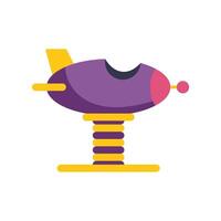 Purple rocket spring rider toy for playground fun vector