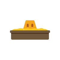 Sandbox with sandcastle standing in the middle of a sandbox vector