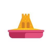 Sandcastle standing in pink sandbox on white background vector