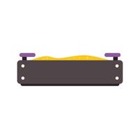 Sandbox with sand and seats, representing playground equipment for children entertainment vector