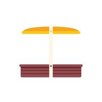 Empty sandbox with sunshade providing protection from sunlight vector