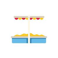 Sandbox with canopy protecting from sun in playground for children vector