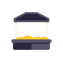 Sandbox with canopy protecting from sun, perfect for summer fun vector