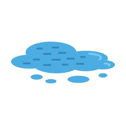 Blue cloud pouring rain isolated on white background