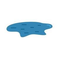Blue puddle reflecting light on white background vector