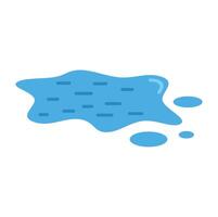 Water puddle making small splashes on floor surface vector