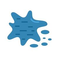 Blue spill spreading, creating a messy spot with drops vector