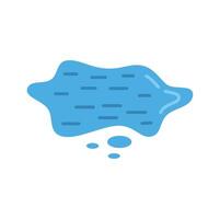 Blue water puddle splashing with small drops forming vector