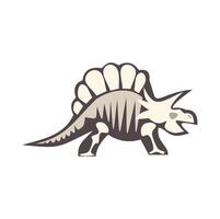 Spinosaurus skeleton walking in profile view vector