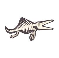 Extinct aquatic reptile skeleton swimming in the ocean depths vector