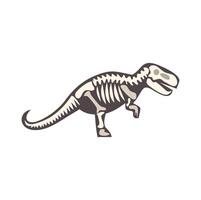 Side view of a tyrannosaurus rex skeleton walking vector