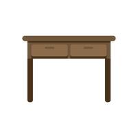 Wooden desk with two drawers providing ample workspace vector