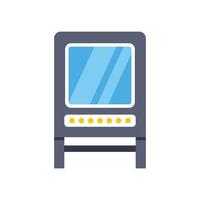 Ticket machine issuing metro tickets with touch screen and illuminated buttons vector