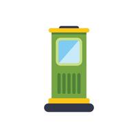 Green parking meter standing on a base with a window displaying information vector