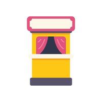 Ticket booth with curtains and empty sign for entertainment venues vector
