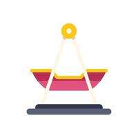 Empty boat swing hanging in playground on white background vector