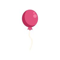 Single pink balloon floating with white string on white background vector