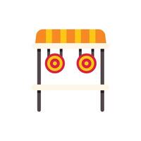 Shooting gallery stand with two round targets hanging and waiting for players vector