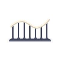 Rollercoaster track going up and down on white background vector