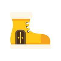 Yellow boot house representing fairytale shelter and childhood dreams vector