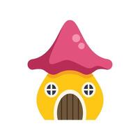 Fairytale mushroom house with pink roof and round windows is bringing magic vector