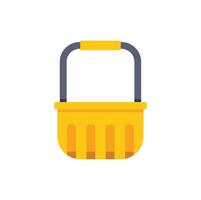 Empty shopping basket with handle on white background vector