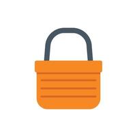 Empty shopping basket with handle, ready for groceries and purchases vector
