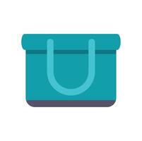 Turquoise shopping bag with handles and rounded edges representing retail and consumerism vector