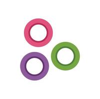 Three colorful interlocking circles creating abstract design vector
