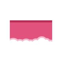 Pink paper with decorative cloud border creating copy space on white background vector