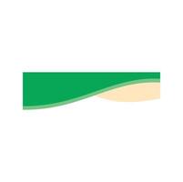 Green and beige abstract wavy banner dividing space vector