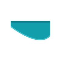 Turquoise abstract shape with rounded bottom corner on white background vector
