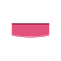 Pink rectangular title ribbon with curved bottom border vector