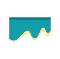 Turquoise paint dripping with yellow outline on white background vector
