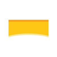 Yellow rectangular shape with curved bottom edge and orange top border vector