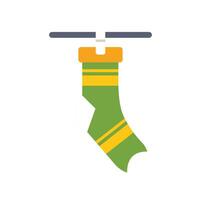Green windsock showing wind direction and speed vector