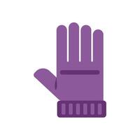 Purple glove showing open hand gesture on white background vector