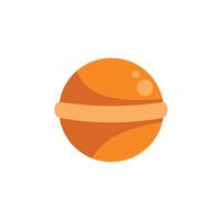 Round orange planet rotating in the solar system vector
