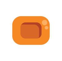 Orange microwave oven front view isolated on white background vector