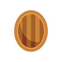 Round wooden shield protecting from medieval attacks vector