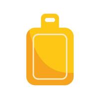 Yellow cutting board with rounded corners and handle vector