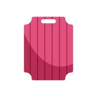 Pink plastic cutting board with rounded corners and handle vector