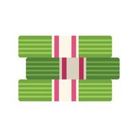 Stack of green lontong with red and white stripes showing traditional indonesian cuisine vector