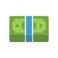 Stack of green cash money wrapped with blue ribbon representing wealth and savings vector