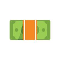Stack of cash wrapped with orange paper band representing savings vector