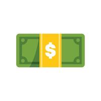 Stack of cash wrapped with yellow strap featuring dollar sign vector