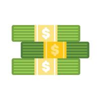 Stack of green dollar bills showing wealth and savings vector