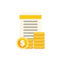 Mobile banking app showing account balance increasing with stack of coins vector