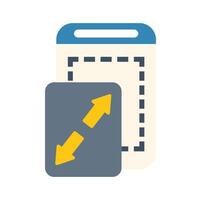 Resizing mobile app user interface element with double arrow symbol vector
