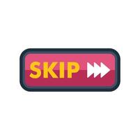 Skip button showing forward or next concept with arrow icon vector